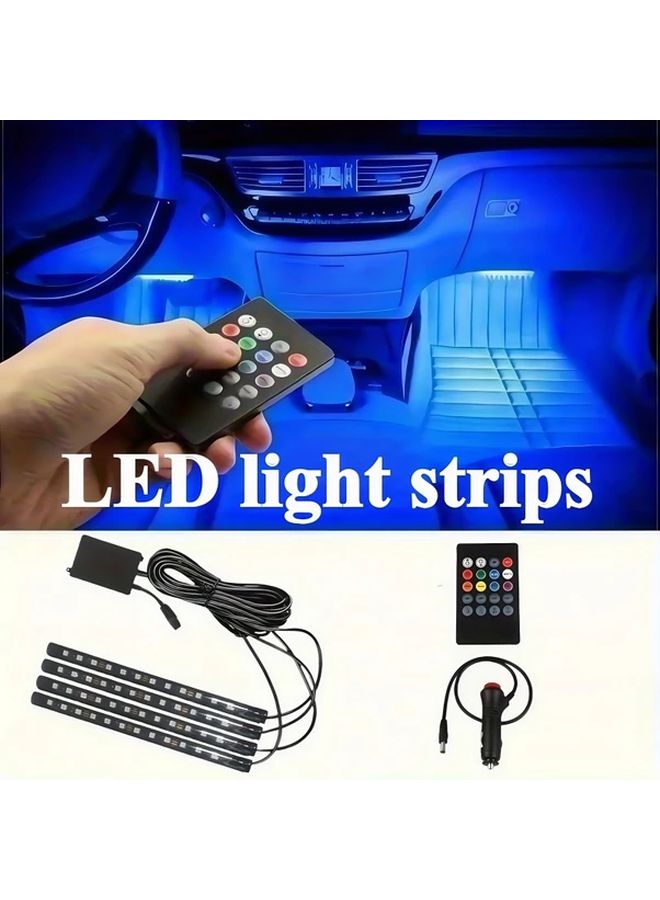 1 مجموعة أضواء محيط LED RGB متعددة الألوان متزامنة مع الموسيقى وتحكم عن بعد للمنزل والسيارة والحفلات - Image 1