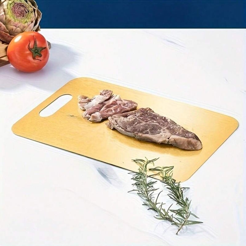 Shein Premium Titanium Alloy Cutting Board - Double-Sided Design, Stainless Steel, Kitchen & Dining Use, Durable & Hygienic Japanese Titanium Cutting  Board - Image 3