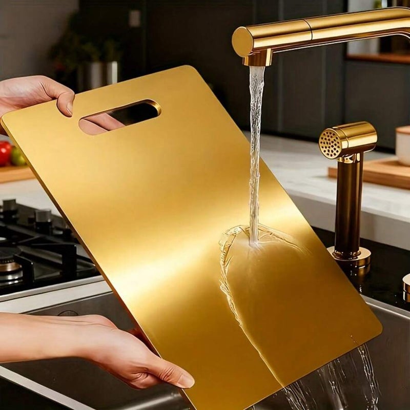 Shein Premium Titanium Alloy Cutting Board - Double-Sided Design, Stainless Steel, Kitchen & Dining Use, Durable & Hygienic Japanese Titanium Cutting  Board - Image 1