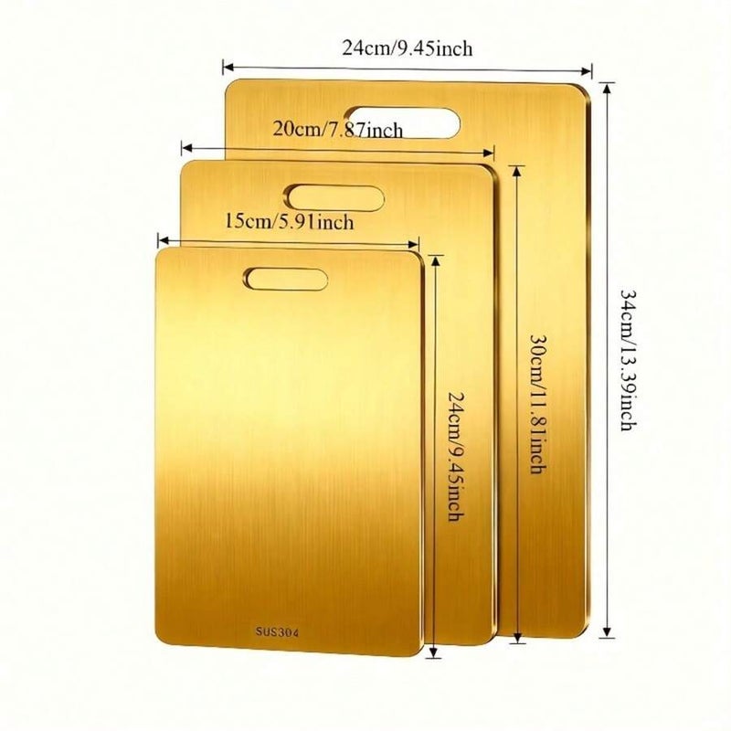 Shein Premium Titanium Alloy Cutting Board - Double-Sided Design, Stainless Steel, Kitchen & Dining Use, Durable & Hygienic Japanese Titanium Cutting  Board - Image 4