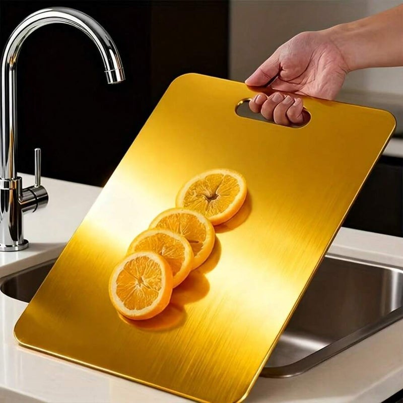 Shein Premium Titanium Alloy Cutting Board - Double-Sided Design, Stainless Steel, Kitchen & Dining Use, Durable & Hygienic Japanese Titanium Cutting  Board - Image 2