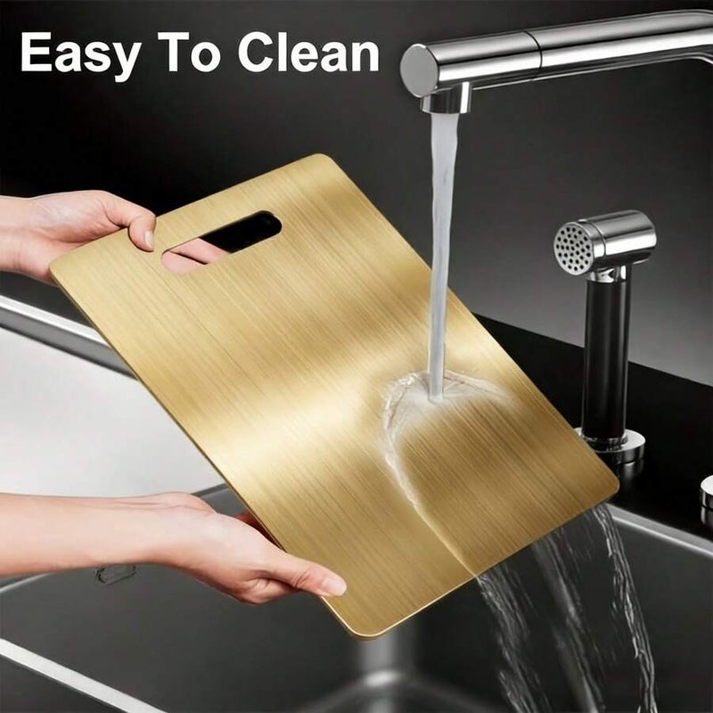 Shein Premium Titanium Alloy Cutting Board - Double-Sided Design, Stainless Steel, Kitchen & Dining Use, Durable & Hygienic Japanese Titanium Cutting  Board - Image 5