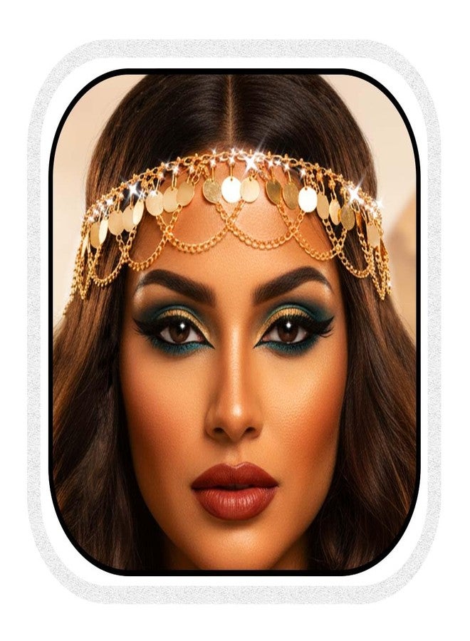 CLOACE Gold Sequin Head Chain Tassel Hair Chain Festival Forehead Hair Accessories for Women - Image 1