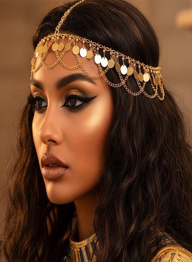CLOACE Gold Sequin Head Chain Tassel Hair Chain Festival Forehead Hair Accessories for Women - Image 4