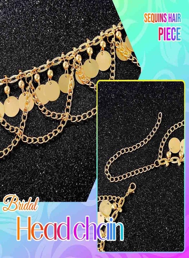 CLOACE Gold Sequin Head Chain Tassel Hair Chain Festival Forehead Hair Accessories for Women - Image 5