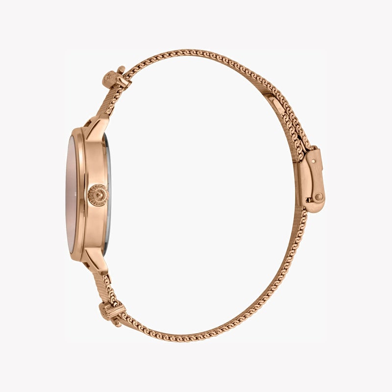 جاست كافالي ساعة نسائية من جاست كافالي مع هيكل من الفولاذ المقاوم للصدأ بلون اللون الذهبي الوردي وسوار من الفولاذ المقاوم للصدأ بلون اللون الذهبي الوردي. - Image 2