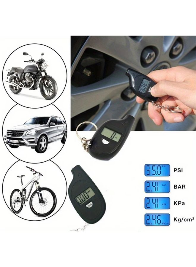 Digital Tire Pressure Gauge 1pc LCD Display Car Motorcycle Air Tester Meter - Image 1