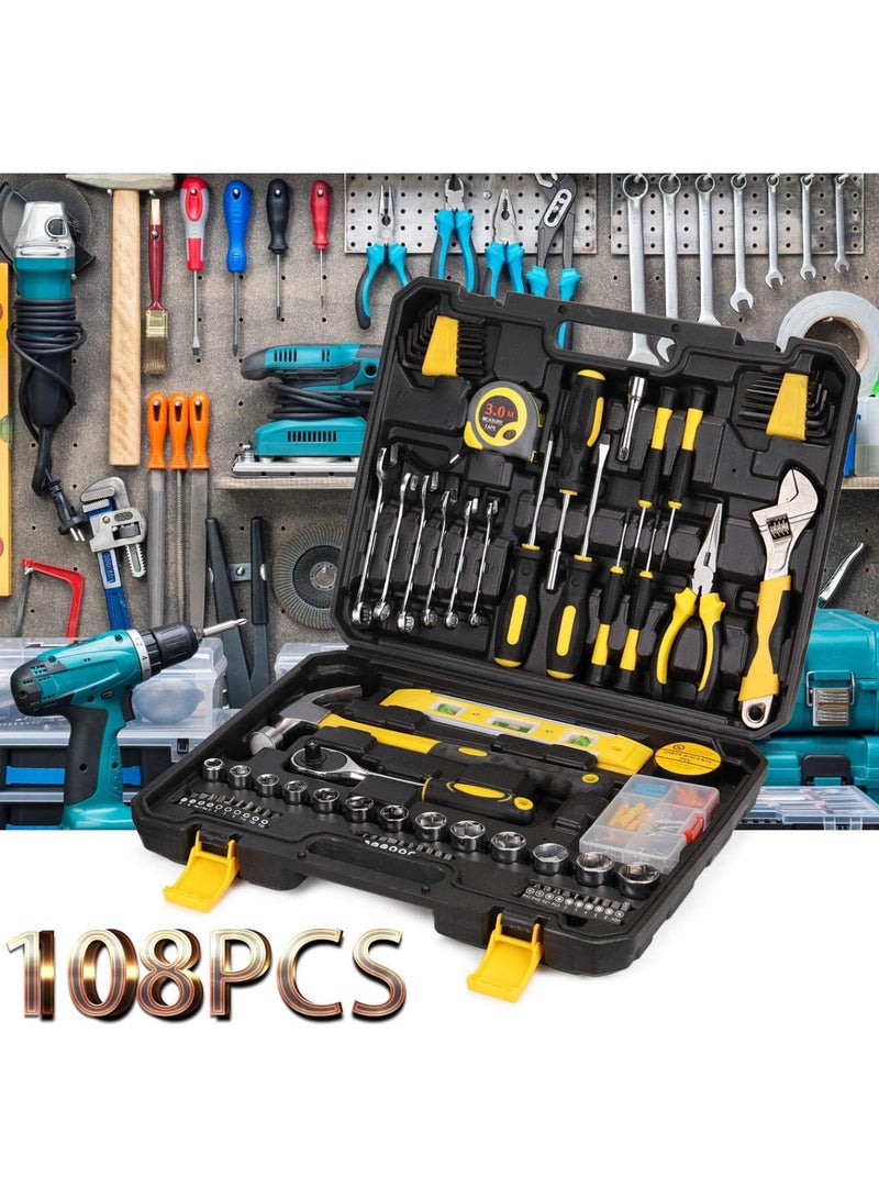 GGOOT 108pcs Tool Set Household Hardware Hand Tools Combination Auto ing Kit Tool Box - Image 2