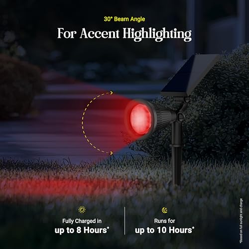 Dylect® Solar Eco RGB Landscape Spot Light, 7 LEDs, 40lm, Multi-Color (Red, Yellow, Blue, Green, Purple, Orange, Cyan), IP64 Waterproof, CDR Sensor, 8-10hr Working, Acrylonitrile Butadiene Styrene - Image 5