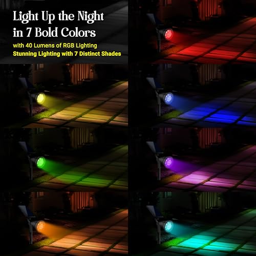 Dylect® Solar Eco RGB Landscape Spot Light, 7 LEDs, 40lm, Multi-Color (Red, Yellow, Blue, Green, Purple, Orange, Cyan), IP64 Waterproof, CDR Sensor, 8-10hr Working, Acrylonitrile Butadiene Styrene - Image 2