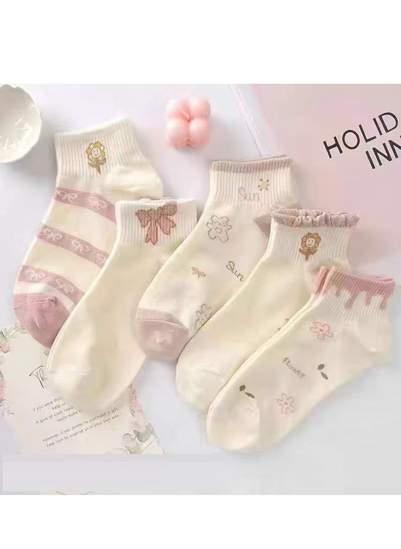 Generic - Women Absorb Sweat and Deodorize Socks 5 Pairs High Quality Socks One Size Fits All - Image 1
