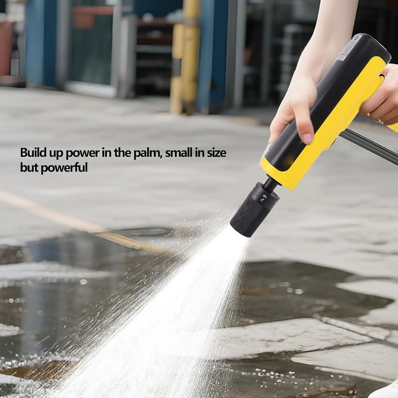Focket Cordless Pressure Washer, 8000mAh 3 Gears Foldable Handheld Power Washer Portable Cleaning Tool with 5m Hose and 5 in 1 Nozzle for Car Bike Yard Cleaning - Image 2