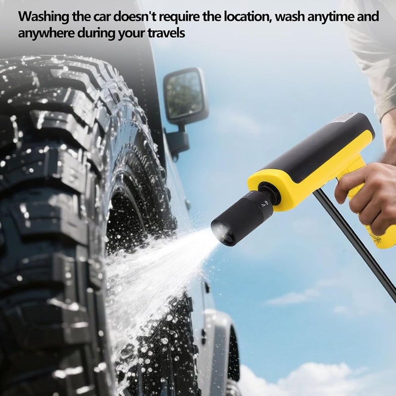 Focket Cordless Pressure Washer, 8000mAh 3 Gears Foldable Handheld Power Washer Portable Cleaning Tool with 5m Hose and 5 in 1 Nozzle for Car Bike Yard Cleaning - Image 3