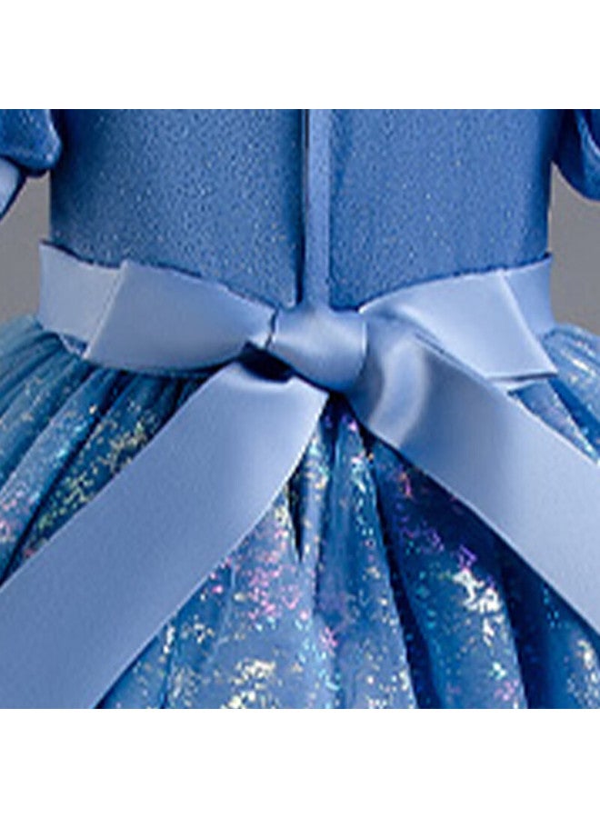 Luobobeibei 2025 Girls' Blue Long Dress, Children's Princess Dress For Weddings And Performances, Blue, Size 110 - Image 5