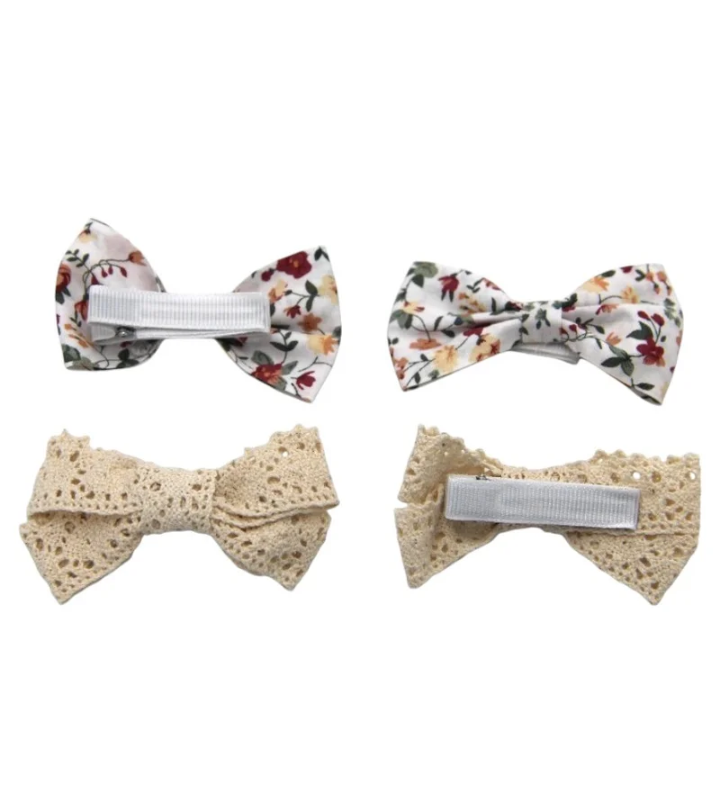 D'Daniela Rana Ribbon Bow Clip Set For Babies and Girls -  Beige & Multicolor