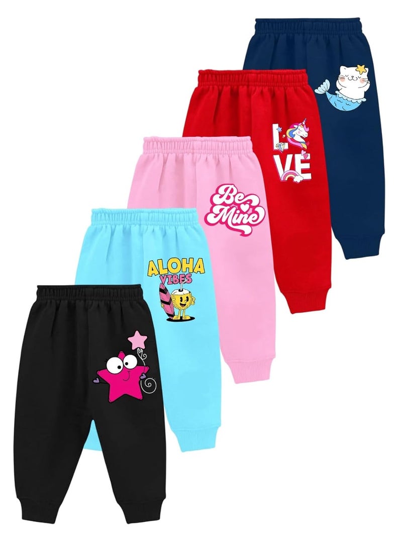 KIDDIFY Store Track Pant For Baby Boys & Baby Girls (Multicolor, Pack of 5) - Image 1