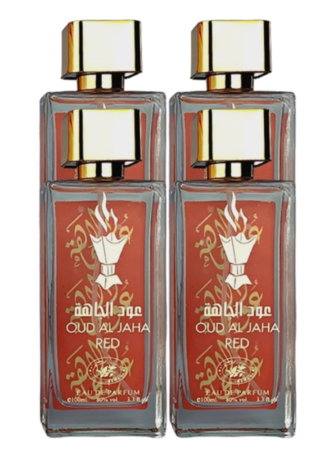 Rehana 4 Pieces Oud Al Jaha Red Perfume For Women 100ml EDP - Image 1