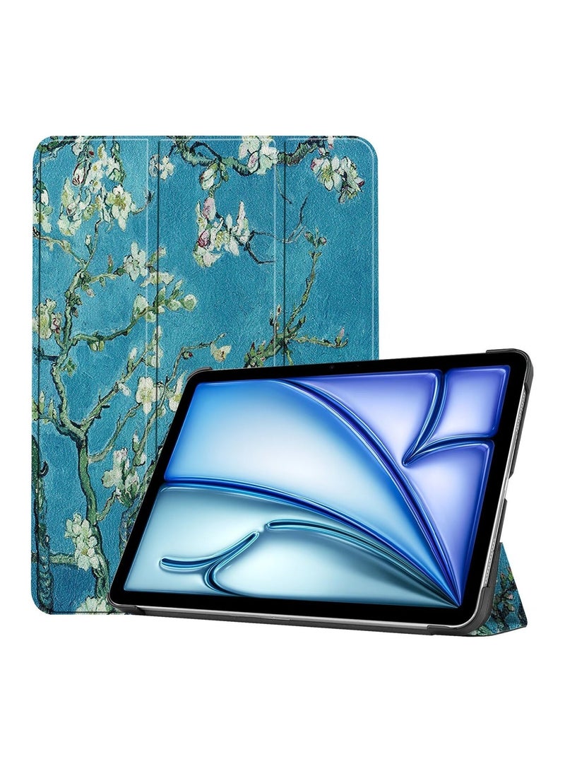 URBBKING Slim Stand Hard Back Shell Smart Cover Case for iPad Air 11-Inch M2 (2024) / iPad Air 11-Inch M3 (2025), Air 2024 (6th Generation) M2 11-Inch, iPad Air 5/4 (2022/2020 5th/4th Generation 10.9-Inch), Auto Wake/Sleep Apricot Flower - Image 1