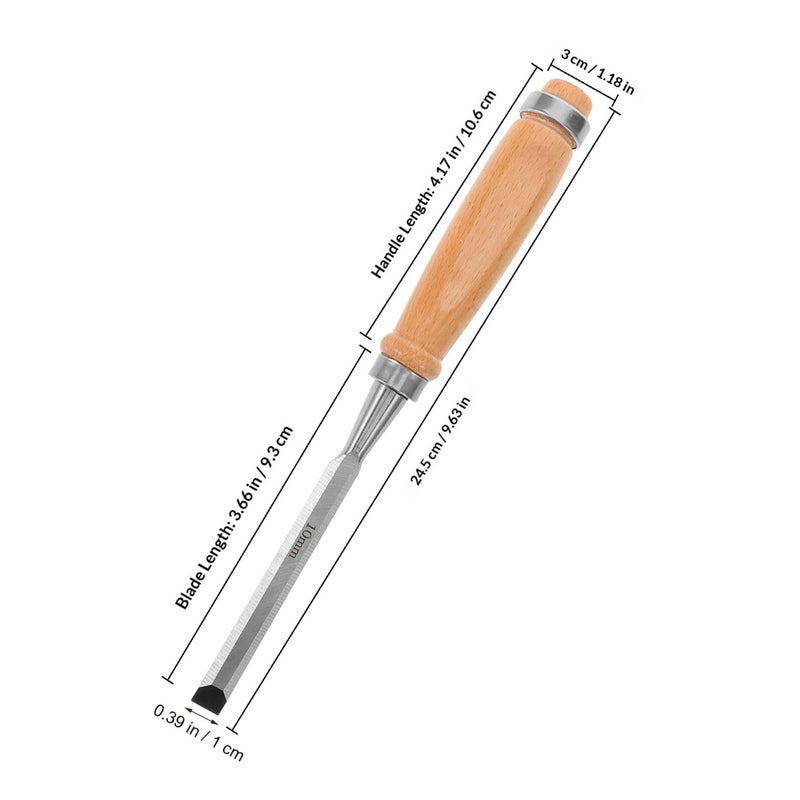 Manual Woodworking Chisel 10mm Flat Tip Carpenter Tool for Wood Carving DIY Craft - Image 3