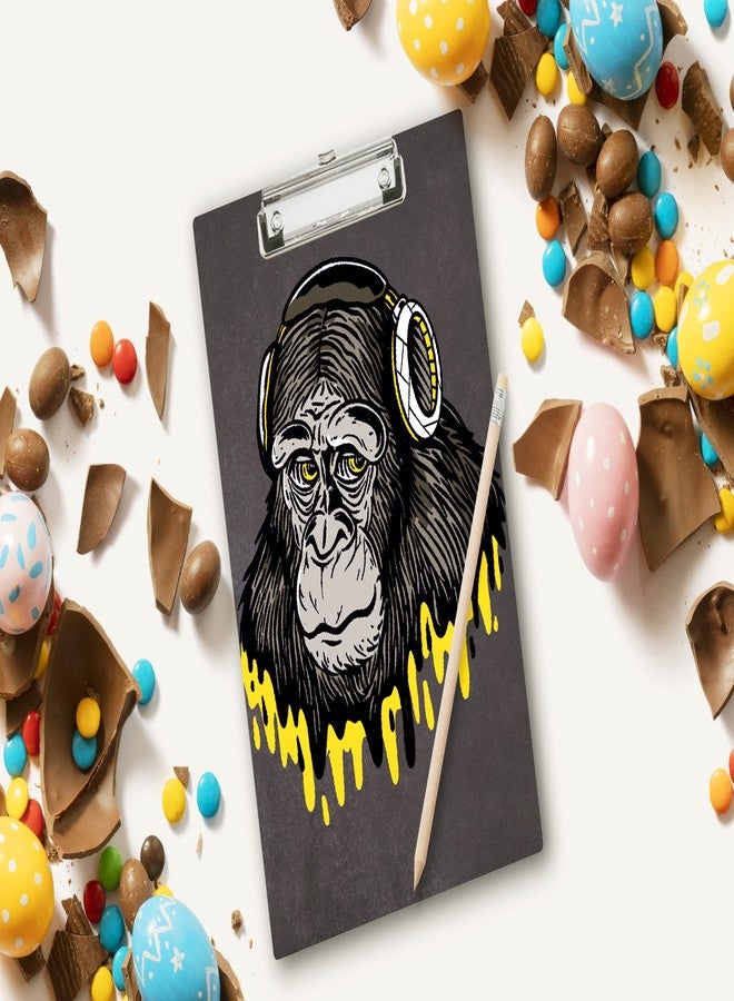 Vprint Quality Wooden Clipboard Writing Pad | Exam Board for Kids Students | Wood Exam Pad | Examination Writing Pad | Clip Board for Girls| Clip Board for Boys (Chimpanji Monkey Music) - Image 2