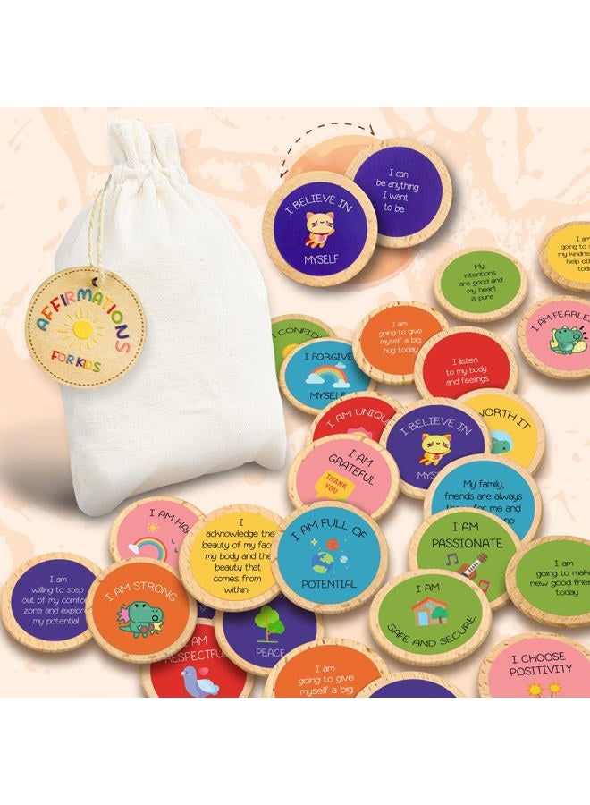 Stofinity Positive Affirmations Cards For Kids - Daily Kids, Affirmation Chips Toddlers Child, Motivational Quotes Inspirational Tokens Bulk Classroom Gifts Students - Image 1