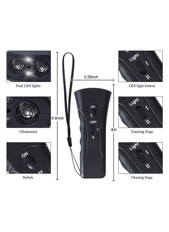 Thoraya - Dog Repeller Dual Sensor Ultrasound LED Light Laser Dog Deterrent Device USB Rechargeable Anti Barking Device - Image 1