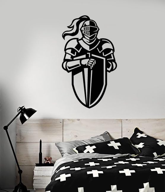SnappySticker SnappySticker Knight Warrior Armor Shield Helmet Vinyl Wall Art Decal Stickers Kitchen Dcor Size 27 X 45cm - Image 1