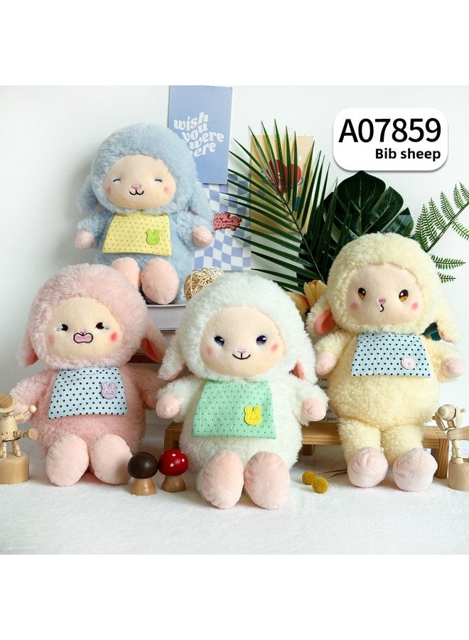 Loquat Plush Dolls Toys Dolls - Soft Stuffed Toy Bow Tie Blue Yellow Striped Shirt Brown Pants-Color:Bib Sheep 31cm-Height:8 Inch (color Random Hair) - Image 1