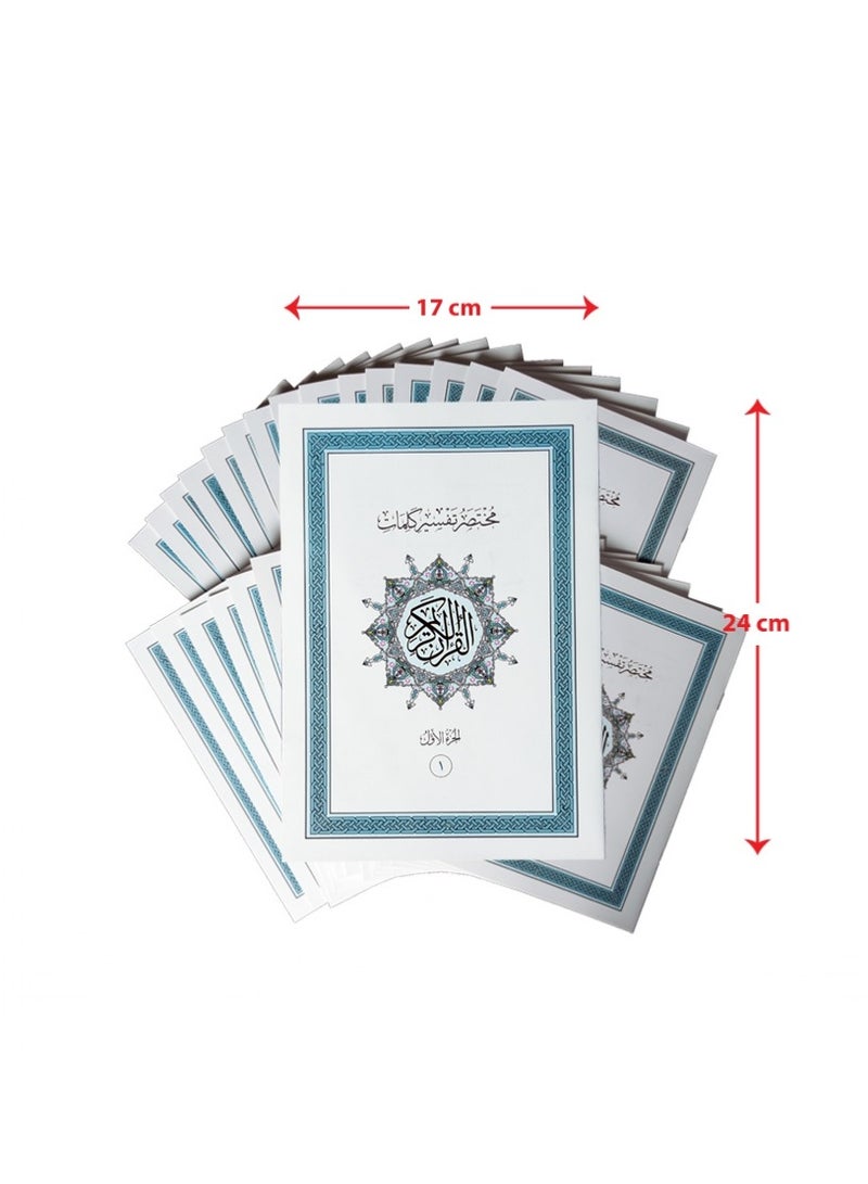 مختصر تفسير كلمات القران الكريم مجزا 30 جزء قياس 35*25 شنطة جلد فاخر لون احمر - نسخة أصلية - Image 3