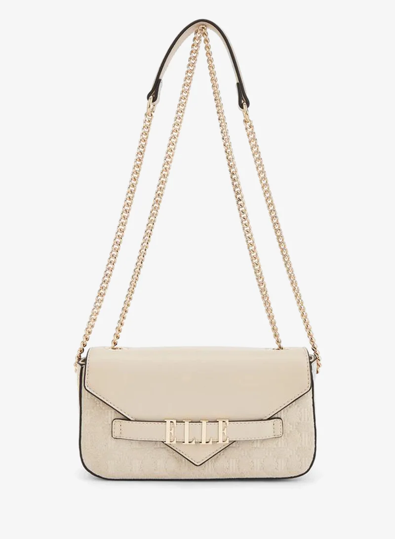 Elle Monogram Embossed Crossbody Bag With Chain Strap