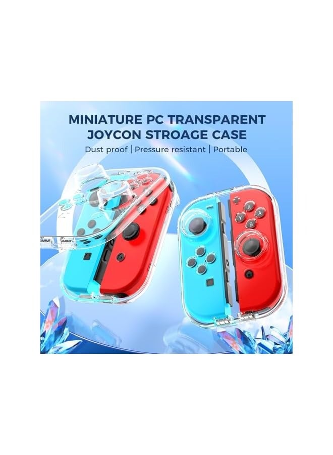 PROMASS Storage Case for Joy-con, Mini Switch Joy-con Storage Cas, Portable Dust-Proof Protective Box Compatible with Nintendo Switch Joy-Con, Switch/OLED PC Transparent Shell Case with Magnetic Closure - Image 2