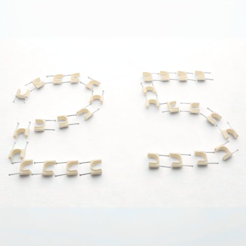 NEW WARE® 20 mm PVC U-Shaped Pipe Clamps with Flat Nail | Ivory Wire & Tube Holder | Durable Pipe Clip (Pack of 25) - Image 2