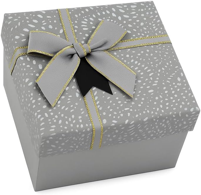 Fitto Square Paper Box 13x13.5x8cm Gray,  Gift, Decorative Box for Home and Office - Image 1