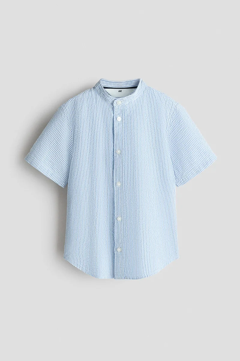 H&M Cotton seersucker grandad shirt