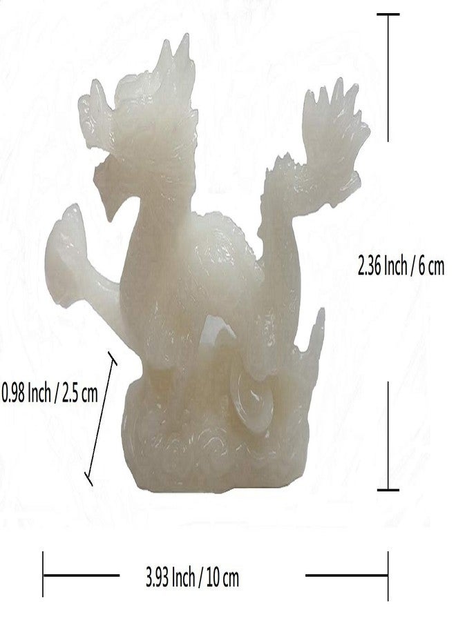DMtse Chinese Feng Shui White Dragon and Lucky Figurine Statue for Luck & Success 4 inch Long - Image 5