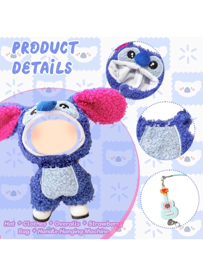 GUDOO طقم ملابس دمى أزرق مكون من 3 قطع لدمى بحجم 17 سم، يشمل الطقم 1 بدلة، 1 قبعة، و1 قلادة للفتيات. الهدية المثالية، ولا يشمل الدمية. - Image 4