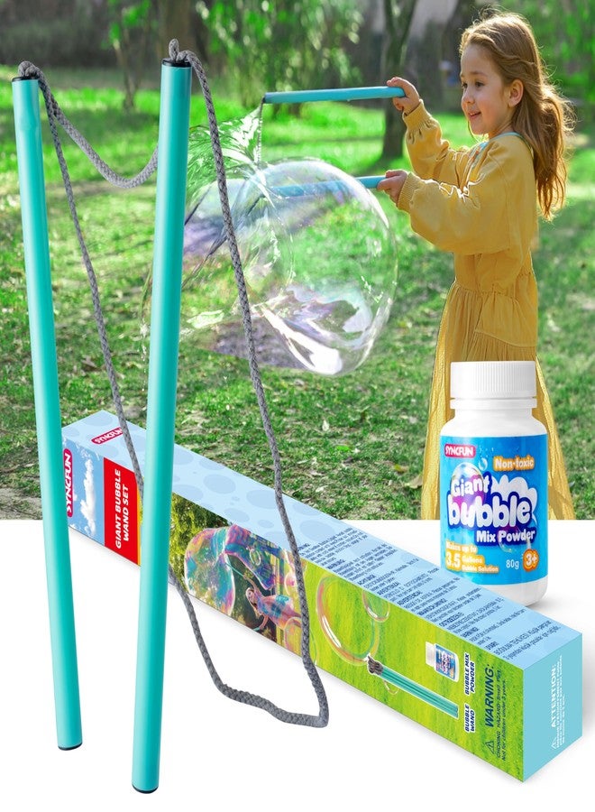 SYNCFUN Giant Bubble Wand Kit (3-Piece Set) with Concentrate Solution-Up to 3.5 Gallons, Big Bubble Wand Set with Mix Powder, Outdoor Toy for Kids, Boys, Girl, Party, Summer - Image 1