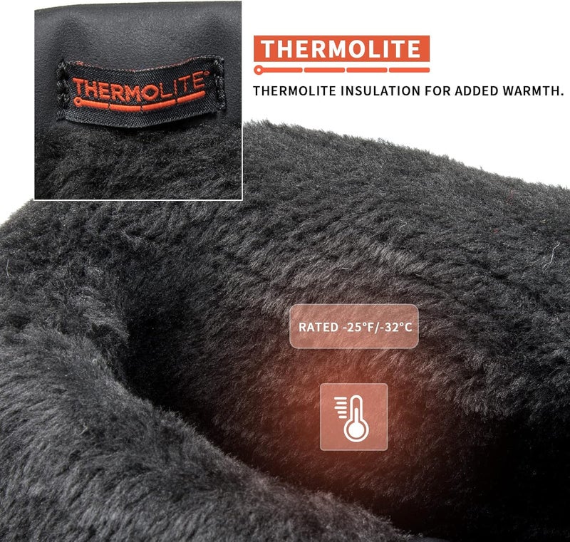mysoft Men's Winter Snow Boots Mid Calf Waterproof Insulated Fur Lined Warm Anti-Slip Zip Boot - Image 3