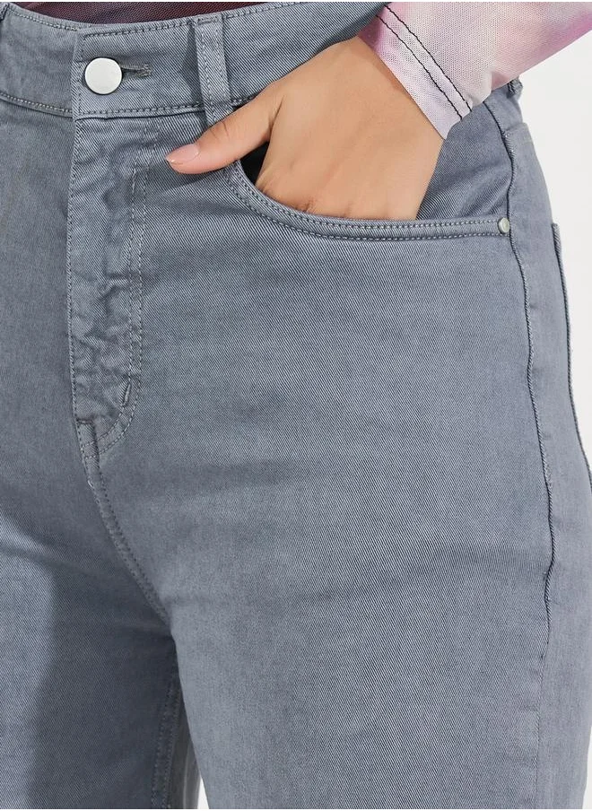 ستايلي High Rise Flared Jeans with Pockets