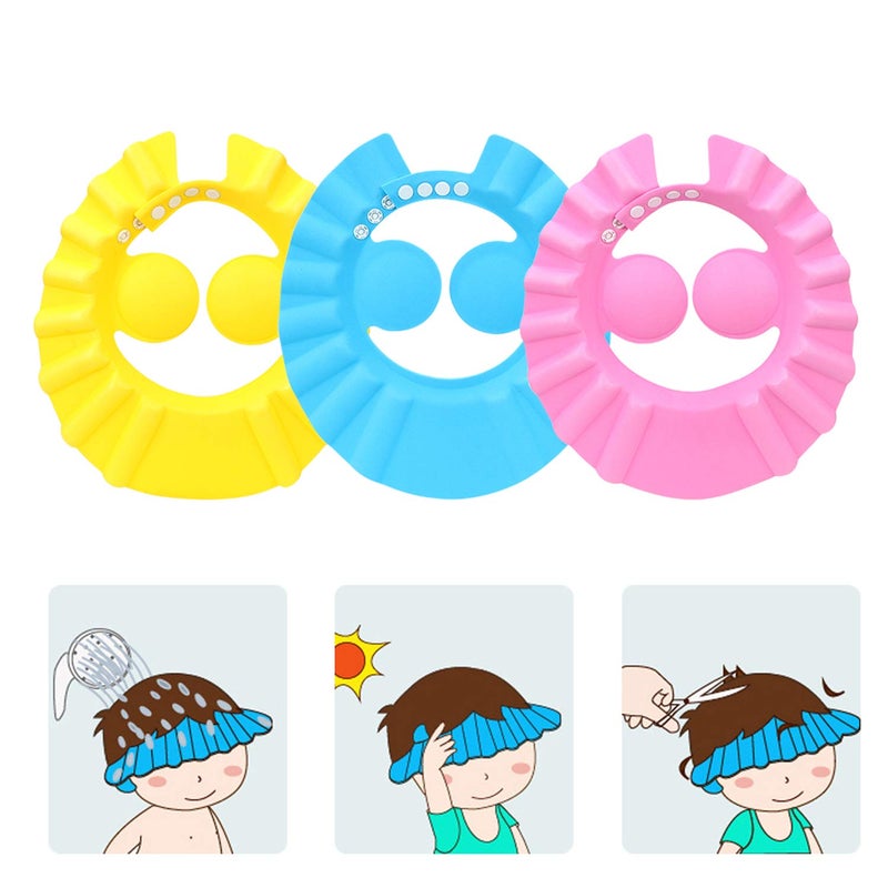 SUNTRADE 1Pcs Cute Kids Adjustable Shampoo Bath Bathing Shower Cap Hat Wash Hair Shield - Image 1