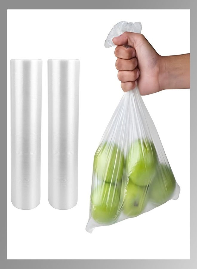 Pokanic Clear Plastic 10" x 15" - 700 Produce Bags Reusable Washable Freshness Disposable Continuous Roll Easy Peel Off Kitchen Office Grocery Home Use Food Fruits Storage(2 Rolls, 10 x 15-700 Bags) - Image 1