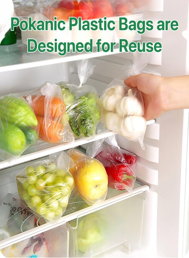 Pokanic Clear Plastic 10" x 15" - 700 Produce Bags Reusable Washable Freshness Disposable Continuous Roll Easy Peel Off Kitchen Office Grocery Home Use Food Fruits Storage(2 Rolls, 10 x 15-700 Bags) - Image 5
