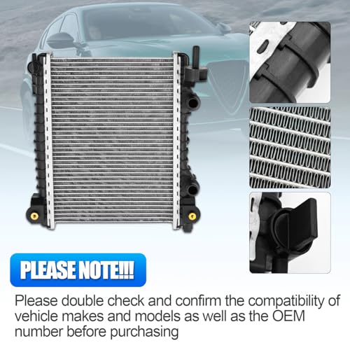HonHuCo Right Radiator with Oil Cooler For Alfa Romeo Giulia Stelvio 2017-2024 2.0L 2.9L 50540153 - Image 5