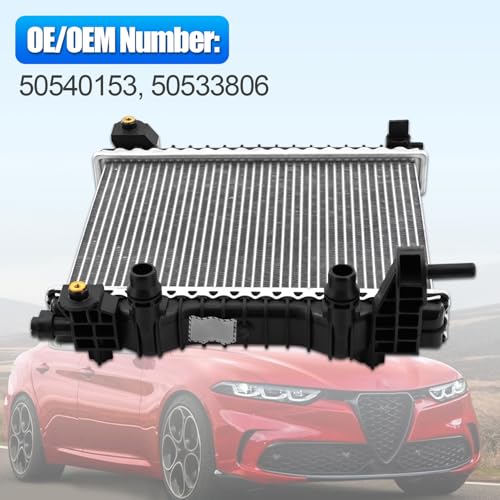HonHuCo Right Radiator with Oil Cooler For Alfa Romeo Giulia Stelvio 2017-2024 2.0L 2.9L 50540153 - Image 3