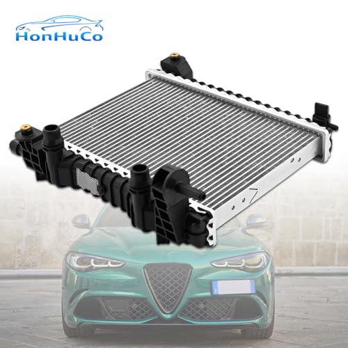 HonHuCo Right Radiator with Oil Cooler For Alfa Romeo Giulia Stelvio 2017-2024 2.0L 2.9L 50540153 - Image 2
