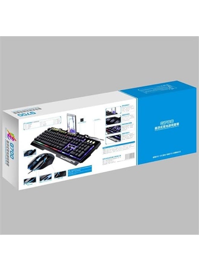 Gaming Keyboard and Mouse Combo, 104-Key LED Backlit Keyboard with Gaming Mouse and Phone Holder, Compatible with PC and Laptop - Image 2