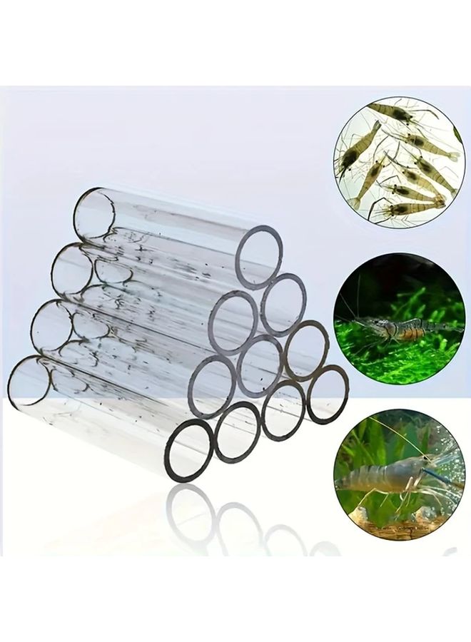 3 قطع أنابيب أكريليك كبيرة شفافة، زينة لحوض السمك، أنبوب اختباء وتغذية للأسماك والجمبري، ملجأ - Image 2