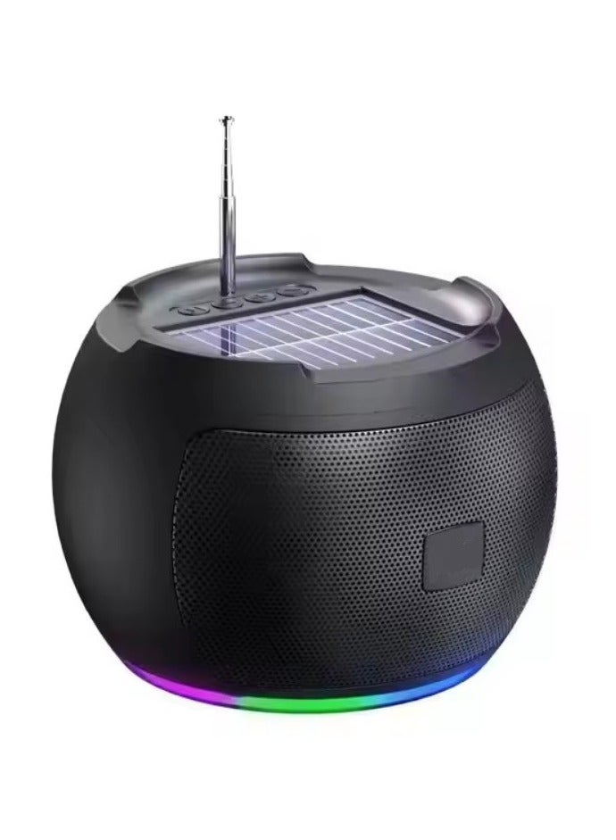 Sub Bluetooth Speaker Support Solar Charging  – Portable Wireless Subwoofer RGB LED with AUX Input and Rechargeable Battery for Smartphones, TV,Tablets, and Computers - Image 1