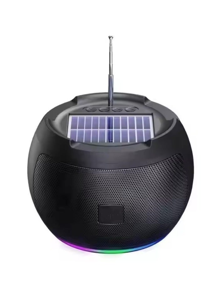 Sub Bluetooth Speaker Support Solar Charging  – Portable Wireless Subwoofer RGB LED with AUX Input and Rechargeable Battery for Smartphones, TV,Tablets, and Computers - Image 2