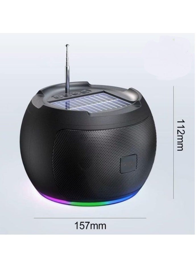 Sub Bluetooth Speaker Support Solar Charging  – Portable Wireless Subwoofer RGB LED with AUX Input and Rechargeable Battery for Smartphones, TV,Tablets, and Computers - Image 3
